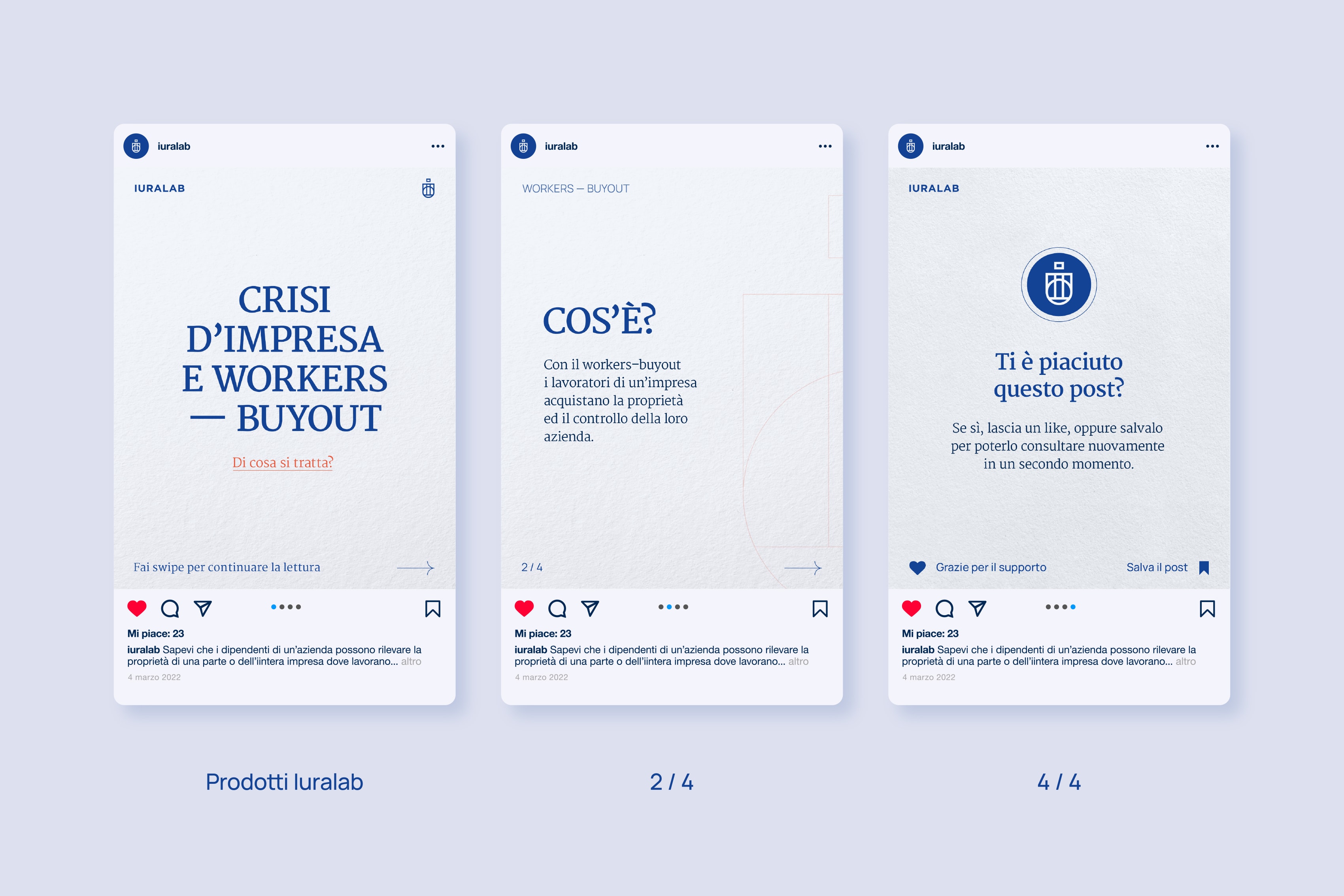 Esempio di post format per Selling del laboratorio legale Iuralab